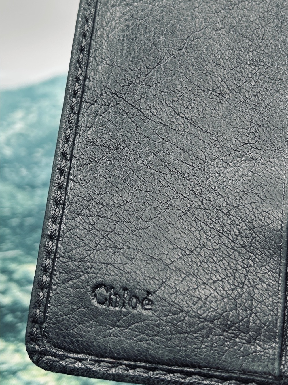 Authentic Chloé Black Grained Buffalo Leather Paddington Square Wallet VGC - Picture 11 of 15